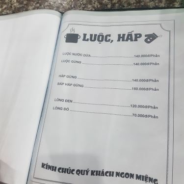 Thực đơn- Quán Ăn Bò Tơ Năm Sánh Quyết Thắng - Phạm Văn Đồng
