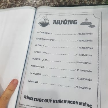Thực đơn- Quán Ăn Bò Tơ Năm Sánh Quyết Thắng - Phạm Văn Đồng
