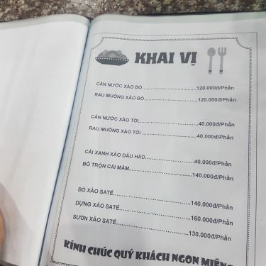 Thực đơn- Quán Ăn Bò Tơ Năm Sánh Quyết Thắng - Phạm Văn Đồng