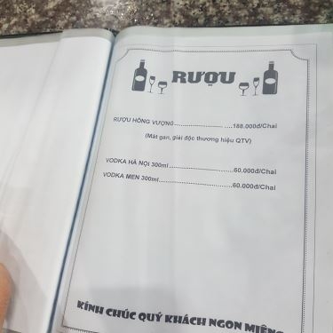 Thực đơn- Quán Ăn Bò Tơ Năm Sánh Quyết Thắng - Phạm Văn Đồng