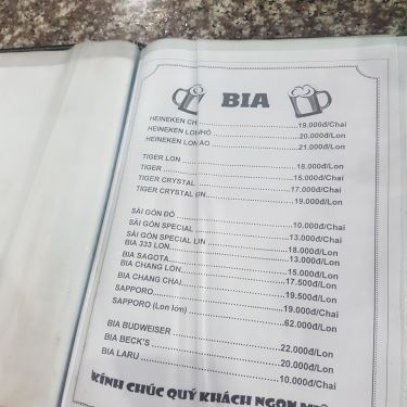 Thực đơn- Quán Ăn Bò Tơ Năm Sánh Quyết Thắng - Phạm Văn Đồng