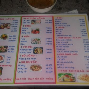 Thực đơn- Quán Ăn Hạnh Hoa Quán - Phan Văn Đối