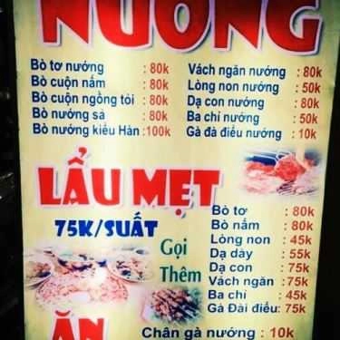 Thực đơn- Bò Tơ Nướng Ngói