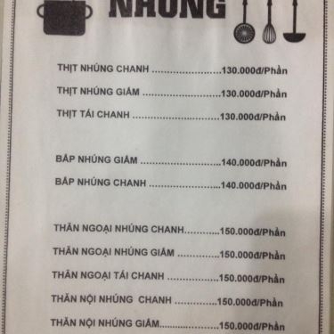 Thực đơn- Quán Ăn Bò Tơ Tây Ninh - Đặng Văn Bi