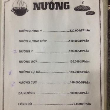 Thực đơn- Quán Ăn Bò Tơ Tây Ninh - Đặng Văn Bi