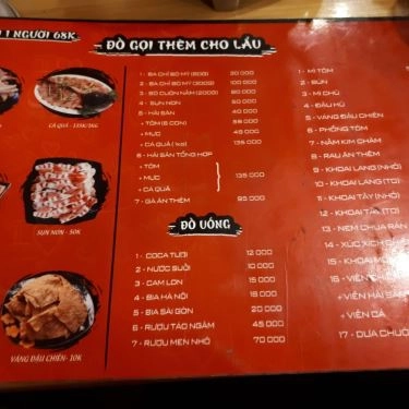 Thực đơn- Quán Ăn Bò Tơ Tây Ninh Tài Sanh - Dịch Vọng Hậu