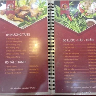 Thực đơn- Quán Ăn Bò Tơ Tây Ninh Tài Sanh - Đường 19/5