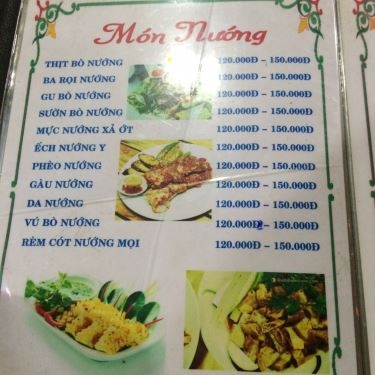 Thực đơn- Quán Ăn Bò Tơ Vĩnh Xuân