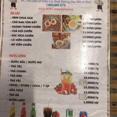 Thực đơn- Quán Ăn Bờm - Bún Đậu Mắm Tôm