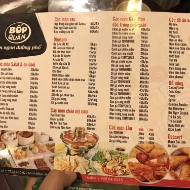 Thực đơn- Quán Ăn Bốp Quán - Món Ngon Đường Phố