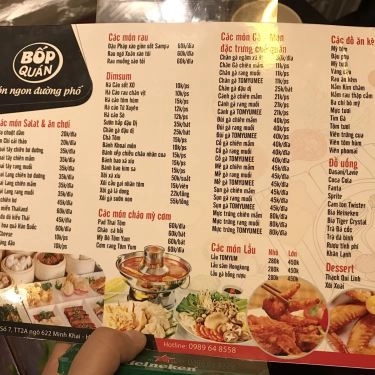 Thực đơn- Quán Ăn Bốp Quán - Món Ngon Đường Phố