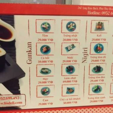 Thực đơn- Quán Ăn Bsdeli - Món Nhật - Lũy Bán Bích