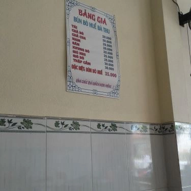 Thực đơn- Quán Ăn Bún Bò Huế Bà Thu - Ngô Quyền