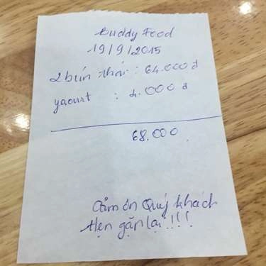 Thực đơn- Quán Ăn Buddy Food - Xôi Vịt Quay & Bún Thái