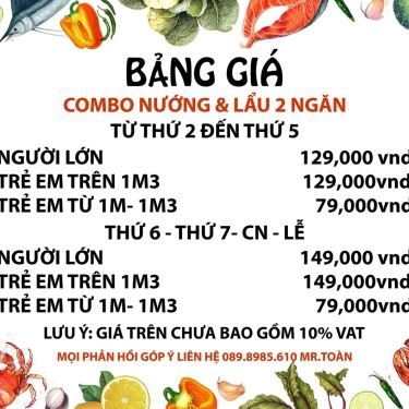 Thực đơn- Quán Ăn Buffet Béo - Grill & BBQ