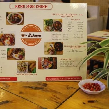 Thực đơn- Quán Ăn Buhasa - Lẩu, Bún Hải Sản & Bánh Mì Chảo