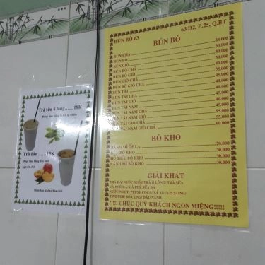 Thực đơn- Quán Ăn Bún Bò 63