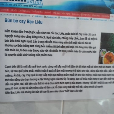 Tổng hợp- Quán Ăn Bún Bò Cay Bạc Liêu