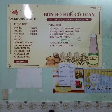 Thực đơn- Quán Ăn Bún Bò Huế Cô Loan