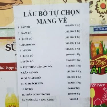 Thực đơn- Quán Ăn Bún Bò Huế Cô Loan