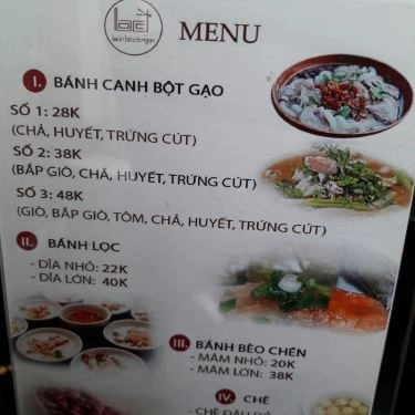 Thực đơn- Quán Ăn Bún Bò Cô Ngon