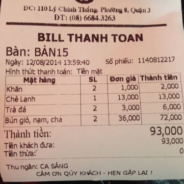 Tổng hợp- Nhà Hàng Bún Bò Gánh - Lý Chính Thắng