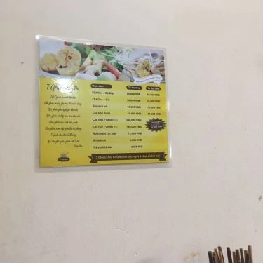 Thực đơn- Quán Ăn Bún Bò Ghẹ 7 Ghiền