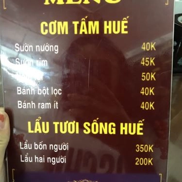Thực đơn- Quán Ăn Bún Bò Gốc Huế - Nguyễn Ngọc Vũ
