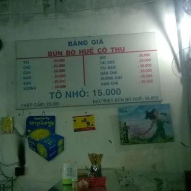 Thực đơn- Quán Ăn Bún Bò Huế Cô Thu