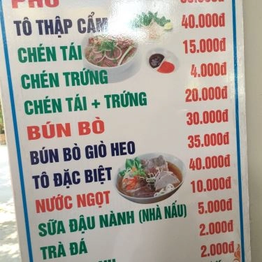 Thực đơn- Quán Ăn Bún Bò Huế Gia Định