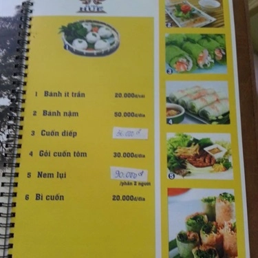 Thực đơn- Quán Ăn Nam An Quán - Ẩm Thực Huế