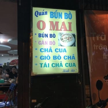 Thực đơn- Quán Ăn Bún Bò Huế O Mai - Bàu Cát