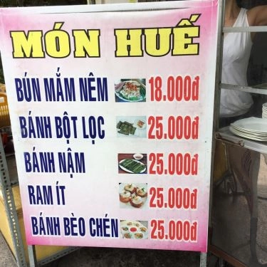 Thực đơn- Quán Ăn Bún Bò Huế Trương Định