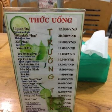 Thực đơn- Quán Ăn Bún Bò Huế Trường Tiền