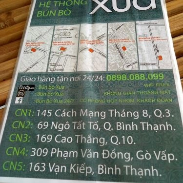 Thực đơn- Quán Ăn Bún Bò Huế Xưa - Phạm Văn Đồng
