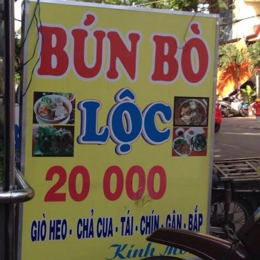 Thực đơn- Quán Ăn Bún Bò Lộc