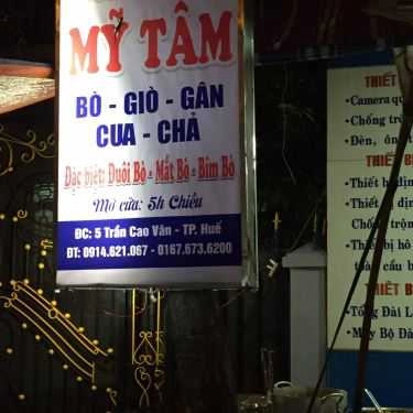 Thực đơn- Quán Ăn Bún Bò Mỹ Tâm
