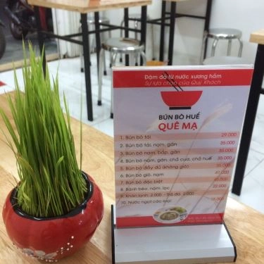 Thực đơn- Quán Ăn Bún Bò Quê Mạ