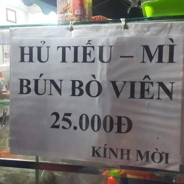 Thực đơn- Quán Ăn Bún Bò Viên Cô Út