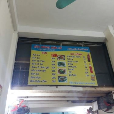 Thực đơn- Quán Ăn Bún Cá Thúy Béo - Hồ Tùng Mậu