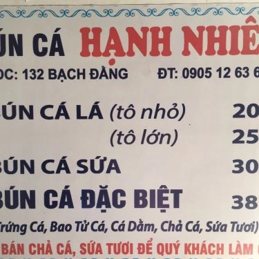 Thực đơn- Quán Ăn Bún Cá Nha Trang Hạnh Nhiên