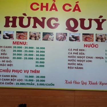 Thực đơn- Quán Ăn Bún Cá Hùng Quý