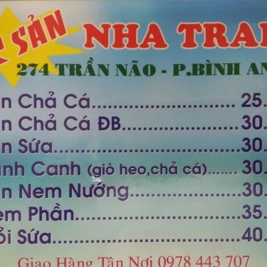 Thực đơn- Quán Ăn Bún Chả Cá - Trần Não