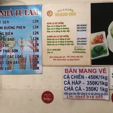 Thực đơn- Quán Ăn Bún Cá Rô Đồng Hoàng Cúc - Nguyễn Oanh