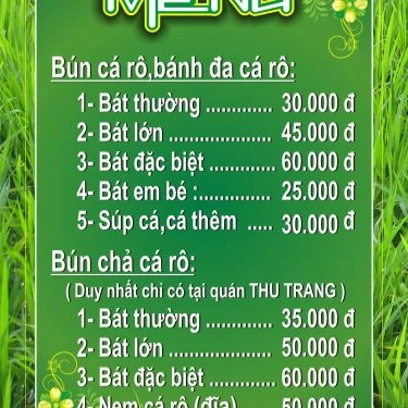 Thực đơn- Quán Ăn Bún Cá Rô Đồng - Yên Thế