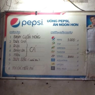 Thực đơn- Quán Ăn Bún Chả, Bún Cá & Bún Đậu - Đại Học Thủy Lợi