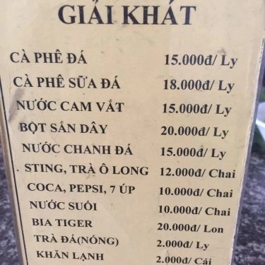 Thực đơn- Quán Ăn Bún Chả Hà Nội - Ngô Tất Tố
