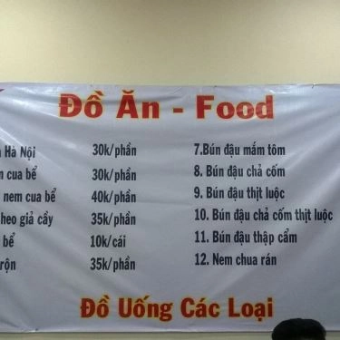 Thực đơn- Quán Ăn Bún Chả Hà Nội & Bún Đậu Mắm Tôm