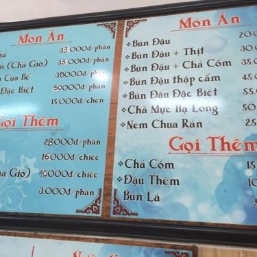 Thực đơn- Quán Ăn Bún Chả Hà Nội Liên Sơn