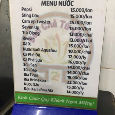 Thực đơn- Quán Ăn Bún Chả Tứ Linh